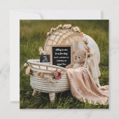 Invitation Annonce de grossesse Révélation bébé Neutre Rustiq (Devant)