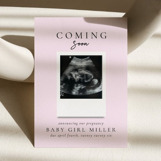 Invitation Annonce de grossesse Rose bébé à venir