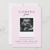 Invitation Annonce de grossesse Rose bébé à venir (Devant)