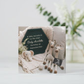 Invitation Annonce de grossesse simple et cosy dans des tons  (Debout devant)