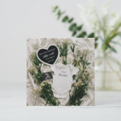 Invitation Annonce de grossesse sur le thème floral neutre (Debout devant)