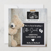 Invitation Annonce de grossesse sur tableau de lettres avec u (Devant)