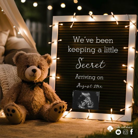 Invitation Annonce de grossesse Teddy Bear Cozy Night