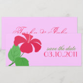 Invitation Annonce de "Hibiscus Save the Date" (Devant / Derrière)