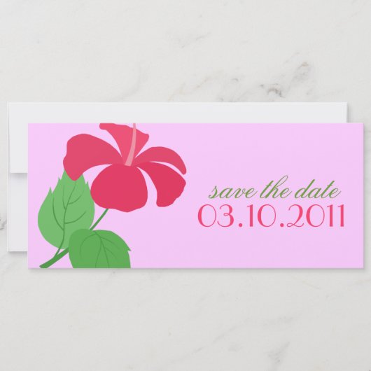 Invitation Annonce de "Hibiscus Save the Date" (Devant)