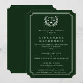 Invitation Annonce de JD Law Scales vert/blanc + Laurier (Devant / Derrière)