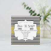 Invitation Annonce de la cérémonie de mariage Gatsby Gold (Debout devant)