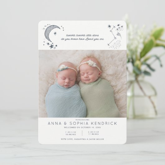 Invitation Annonce de la constellation écrite dans les étoile (Debout devant)