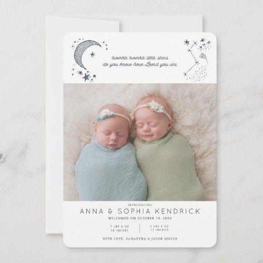 Invitation Annonce de la constellation écrite dans les étoile (Devant)