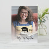 Invitation Annonce de la Photo du Chapeau de Diplômé (Debout devant)