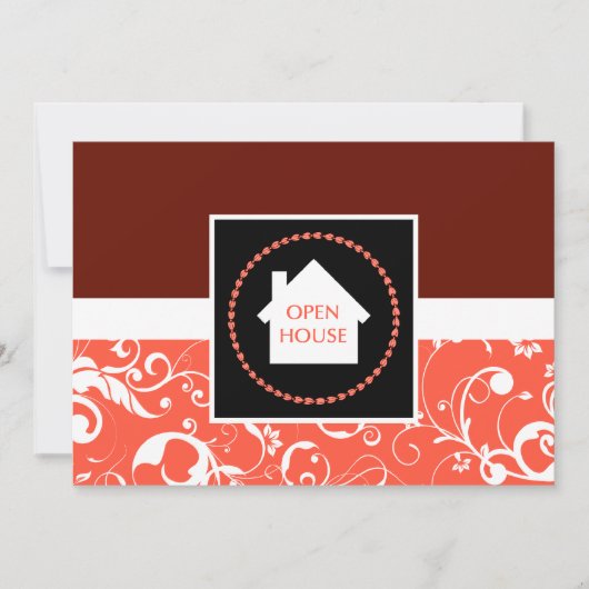 Invitation annonce de maison ouverte : damas professionnel (Devant)
