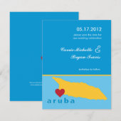 Invitation Annonce de mariage à Aruba avec save the date (Devant / Derrière)