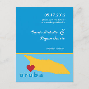 Invitation Annonce de mariage à Aruba: Save the Date
