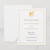 Invitation Annonce de mariage à conserver de dahlia jaune (Devant / Derrière)