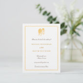Invitation Annonce de mariage à conserver de dahlia jaune (Debout devant)