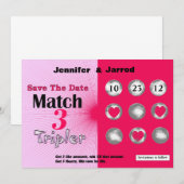 Invitation Annonce de mariage à gratter Fun Lotto Save the Da (Devant / Derrière)