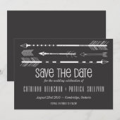 Invitation Annonce de mariage à thème tribal | Gris (Devant / Derrière)