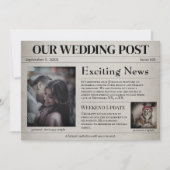 Invitation Annonce de mariage ancien journal Save the Date (Devant)