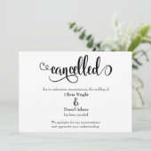 Invitation Annonce de Mariage Annulé Script Élaboré (Debout devant)