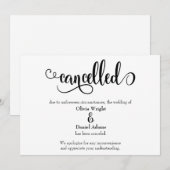 Invitation Annonce de Mariage Annulé Script Élaboré (Devant / Derrière)