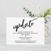 Invitation Annonce de mariage annulée écrite à la main, mise (Debout devant)