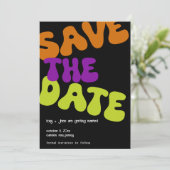 Invitation Annonce de mariage avec date de sauvegarde rétro c (Debout devant)