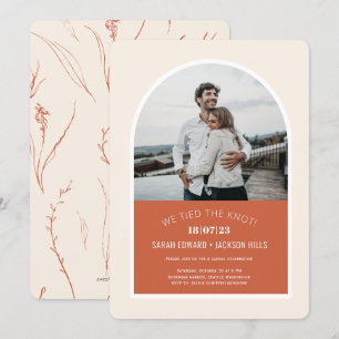Invitation Annonce de mariage avec photo de fuite moderne Arc