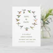 Invitation Annonce de mariage colibri Save the Date (Debout devant)