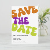 Invitation Annonce de mariage colorée rétro pour annoncer la (Debout devant)