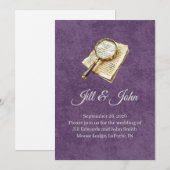 Invitation Annonce de mariage Dark Academia (Devant / Derrière)