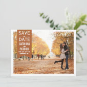 Invitation Annonce de mariage d'automne cadre à conserver pou (Debout devant)