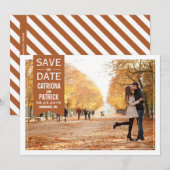 Invitation Annonce de mariage d'automne cadre à conserver pou (Devant / Derrière)