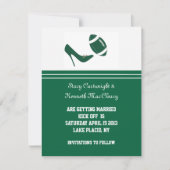 Invitation Annonce de mariage de football vert enregistrer la (Devant)
