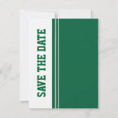 Invitation Annonce de mariage de football vert Save The Date (Dos)