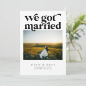 Invitation Annonce de mariage de fuite audacieuse rétro (Debout devant)