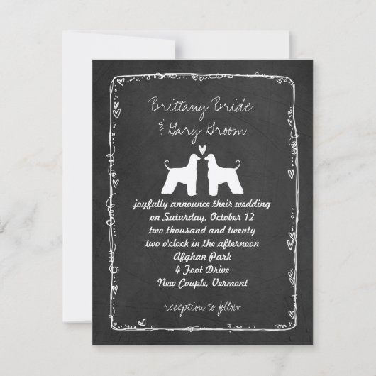 Invitation Annonce de mariage de Lévriers Afghans (Devant)