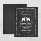 Invitation Annonce de mariage de Lévriers Afghans (Devant / Derrière)