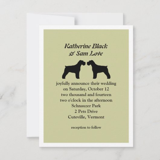 Invitation Annonce de mariage de Schnauzers (Devant)