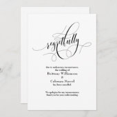 Invitation Annonce de mariage élégante et annulée avec regret (Devant / Derrière)