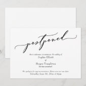 Invitation Annonce de mariage élégante et simple reportée (Devant / Derrière)