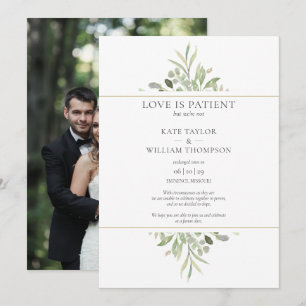 Invitation Annonce de Mariage en Fuite : L'Amour est Patient
