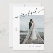 Invitation Annonce de mariage en fuite Minimaliste (Devant)