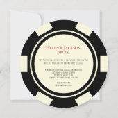 Invitation Annonce de mariage en jeton de poker à Las Vegas (Dos)