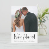 Invitation Annonce de mariage et fête simple | Photo (Debout devant)