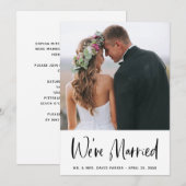 Invitation Annonce de mariage et fête simple | Photo (Devant / Derrière)