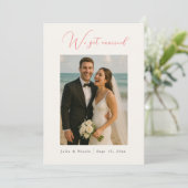 Invitation Annonce de mariage Fleur violette de Moutarde de p (Debout devant)