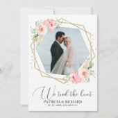 Invitation Annonce de mariage Fleurs rose saumon (Devant)