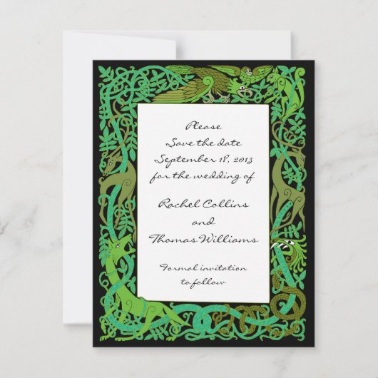 Invitation Annonce de mariage Forest Greens Celtic (Devant)