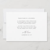 Invitation Annonce de Mariage Intime Minimaliste (Dos)