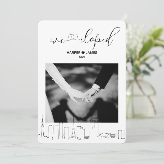 Invitation Annonce de mariage intime moderne | Tokyo (Debout devant)